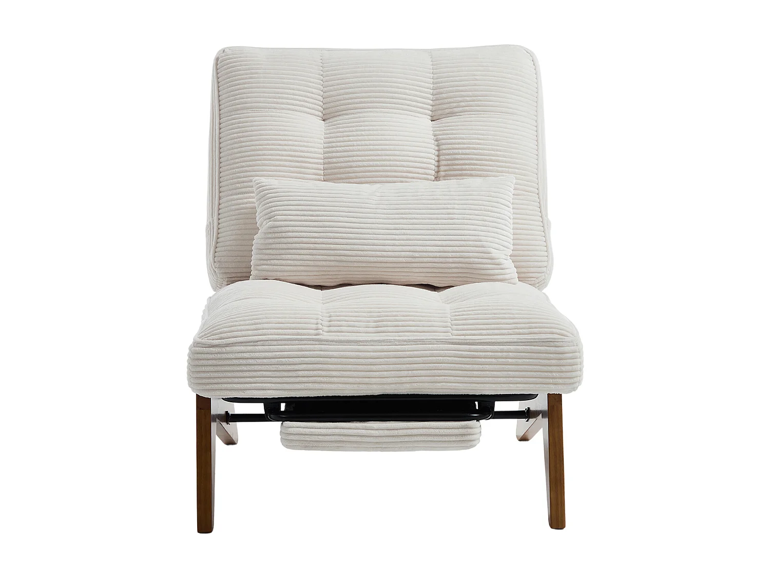 Fauteuil convertible simple, clic clac, dossier réglable sur 2 niveaux, Velours côtelé beige