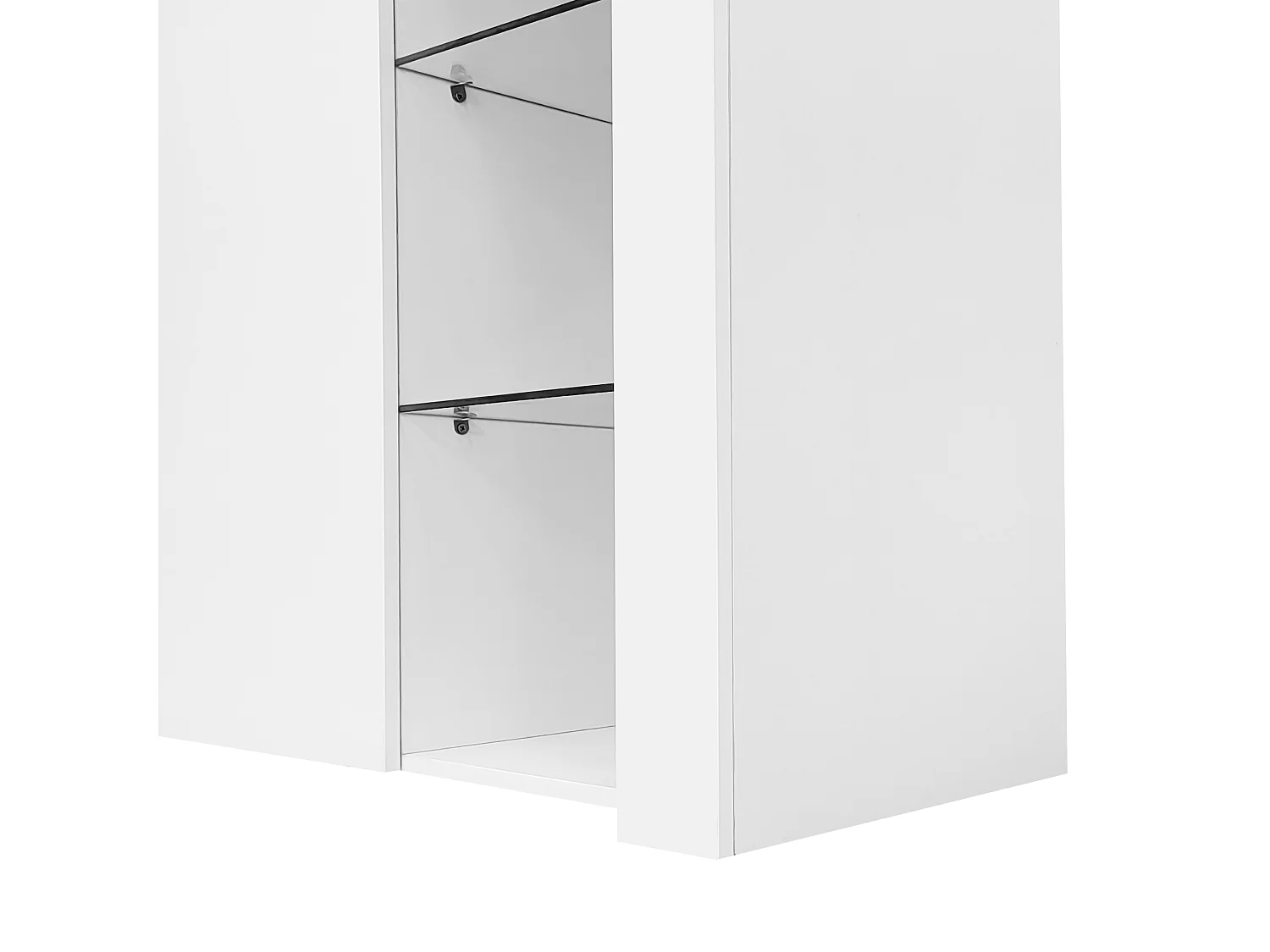 Buffet moderne 95x35x83 cm , rangement, pour le salon ou la cuisine, en panneaux de particules blanc
