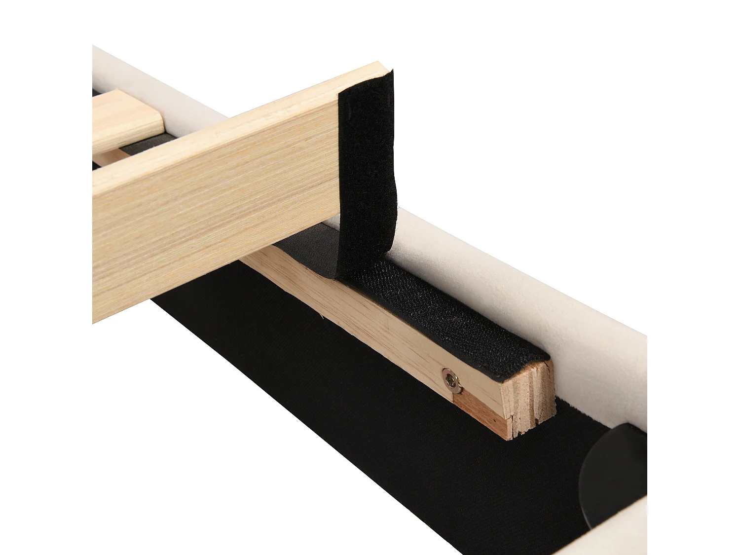 Gestoffeerd Bed 140x200 Cm – Schelpvormig Hoofdbord Verstelbaar In 2 Hoogtes – Lattenbodem – 22 Cm Opbergruimte – Fluweel – Zonder Matras – Beige