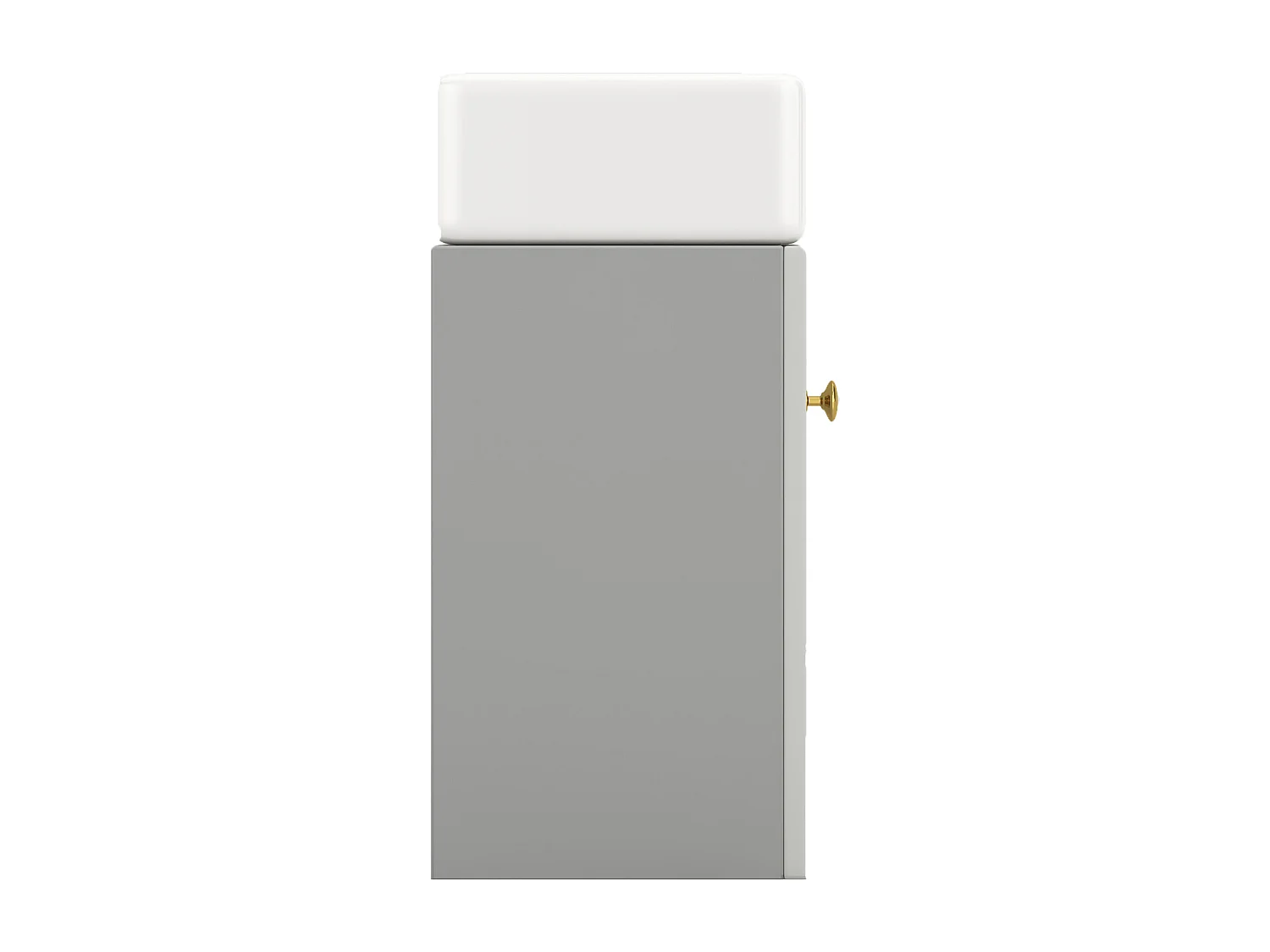 Meuble vasque suspendu 46,5x26,5x11 cm avec rangement sous vasque, style simple, céramique  blanc+MDF gris