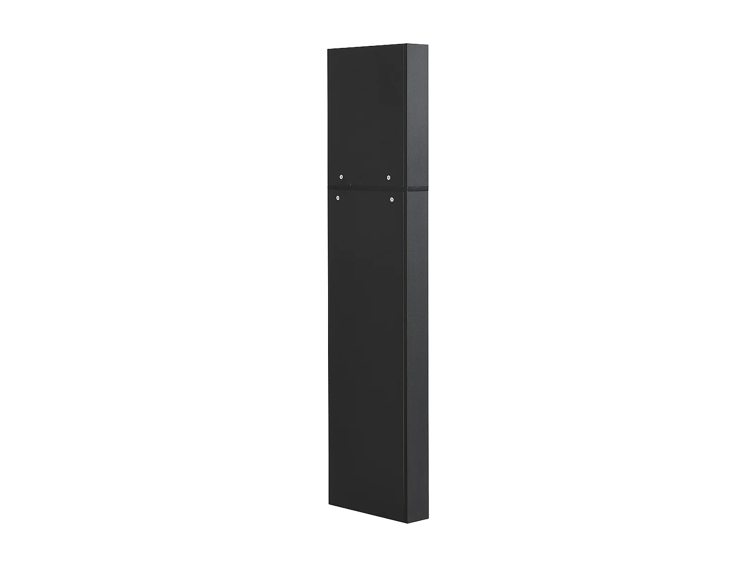 Colonne d'angle de salle de bain moderne 36,5x36,5x155 cm, étagères réglables, Panneaux de particules noir