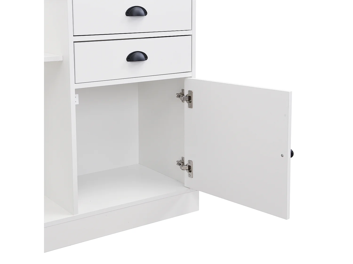 Garderobeset – Garderobe Met Spiegel En Haak – 2 Lades 1 Deur Parapluhouder En Sleutelhaken – 110,5×38×191 cm – Spaanplaat Wit+Bruin