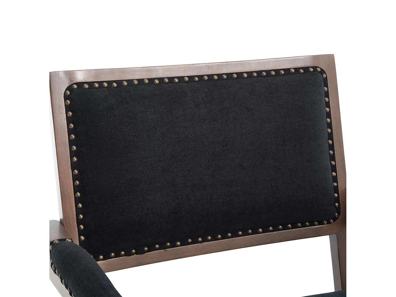 Fauteuil – 1-Zits Met Armleuningen – Dikke Kussens, Massief Houten Frame En Nieten – Ergonomisch Ontwerp Voor Woonkamer/Slaapkamer – Linnen – Zwart