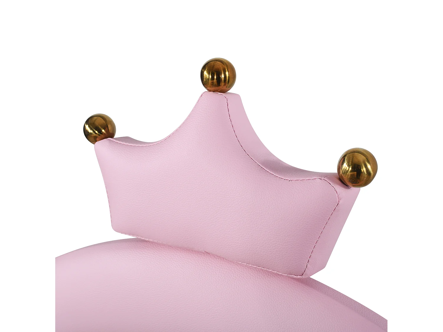 Lit enfant Lit coffre 90x200 cm, tête de lit en forme de couronne, sommier, PU rose, sans matelas