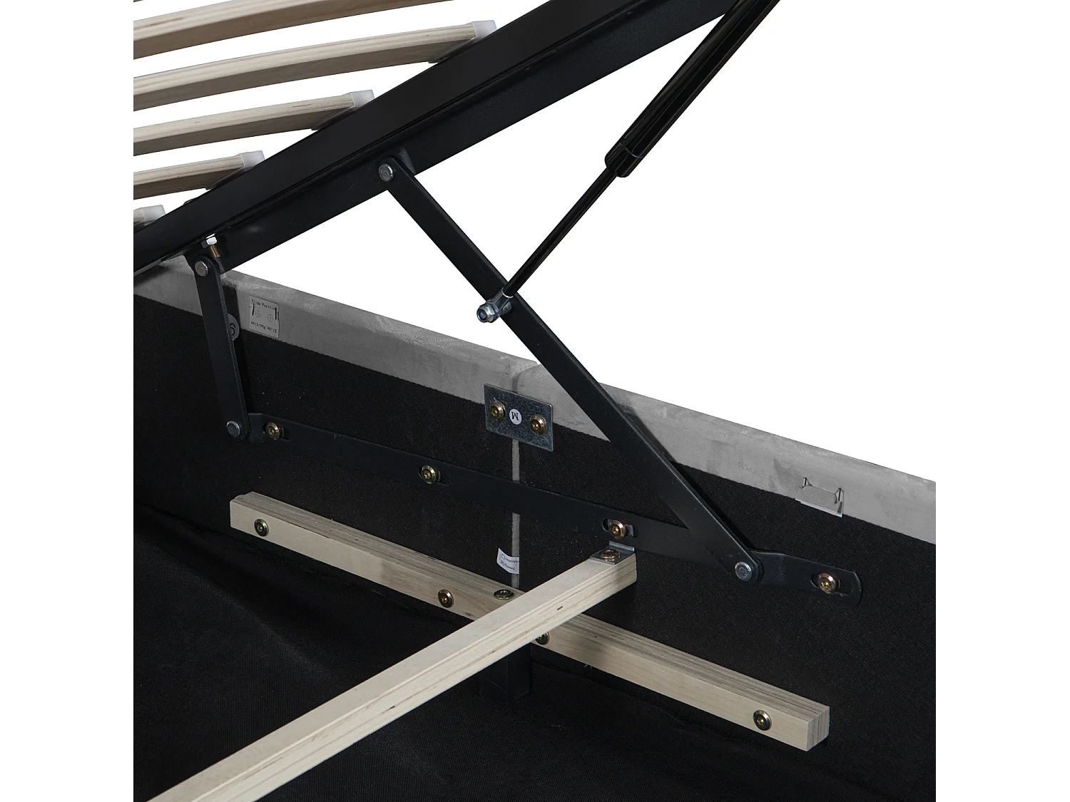 Tweepersoons opbergbed 160x200 cm, opbergruimte, verstelbaar hoofdeinde, elegant en modern, grijs fluweel, matras niet inbegrepen