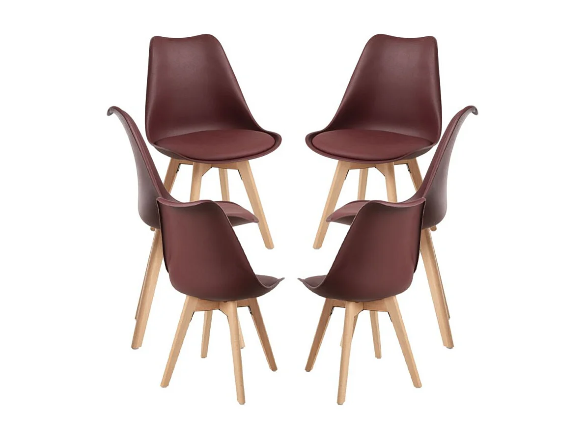Packs Sillas Comedor - Pack 6 Sillas Synk Basic - Burdeos