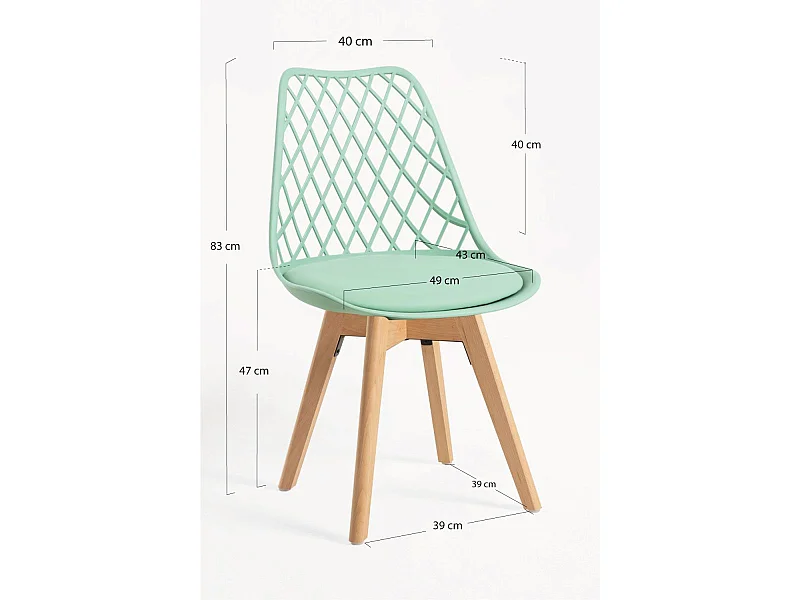 Packs Sillas Comedor - Pack 4 Sillas Mima - Verde Jade