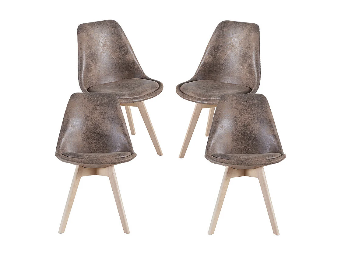 Packs Sillas Comedor - Pack 4 Sillas Synk Vintage - Marrón Claro
