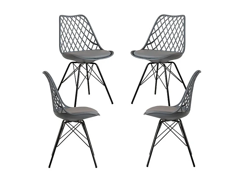 Packs Sillas Comedor - Pack 4 Sillas Iron Mima - Gris oscuro