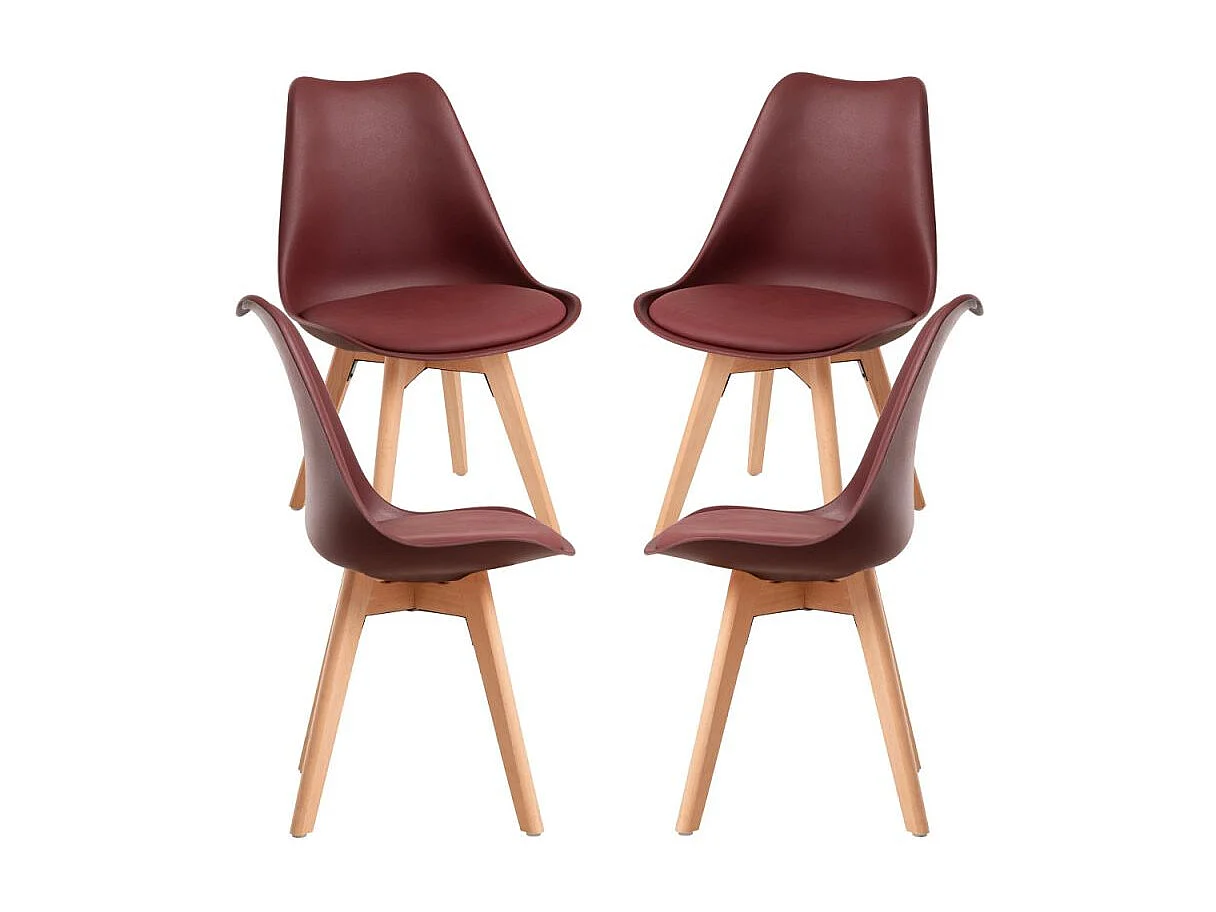 Packs Sillas Comedor - Pack 4 Sillas Synk Basic - Burdeos