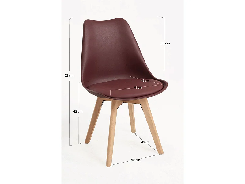 Packs Sillas Comedor - Pack 4 Sillas Synk Basic - Burdeos