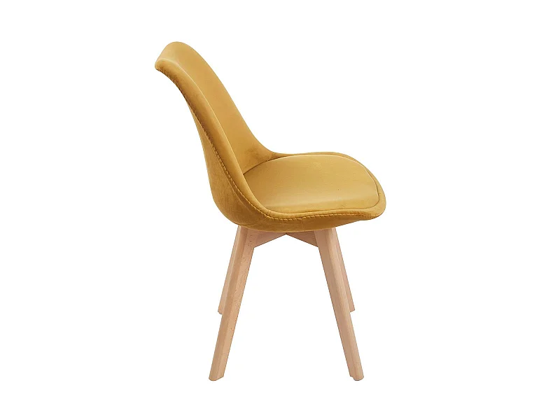 Packs Sillas Comedor - Pack 4 Sillas Synk Terciopelo - Mostaza