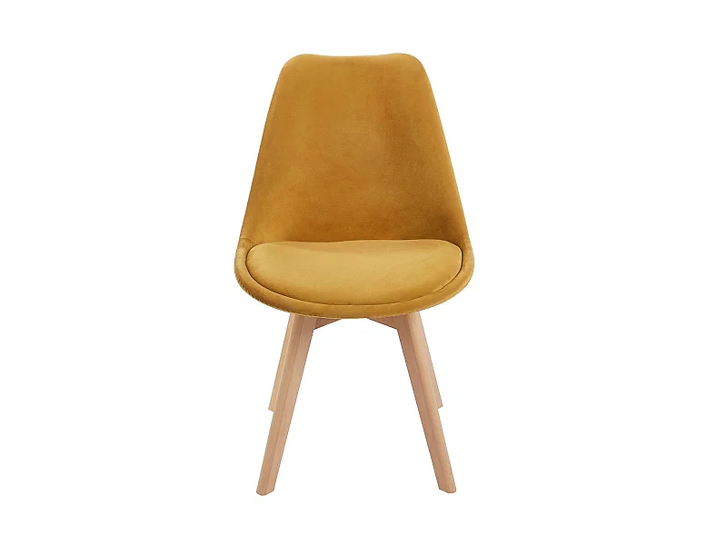 Packs Sillas Comedor - Pack 4 Sillas Synk Terciopelo - Mostaza