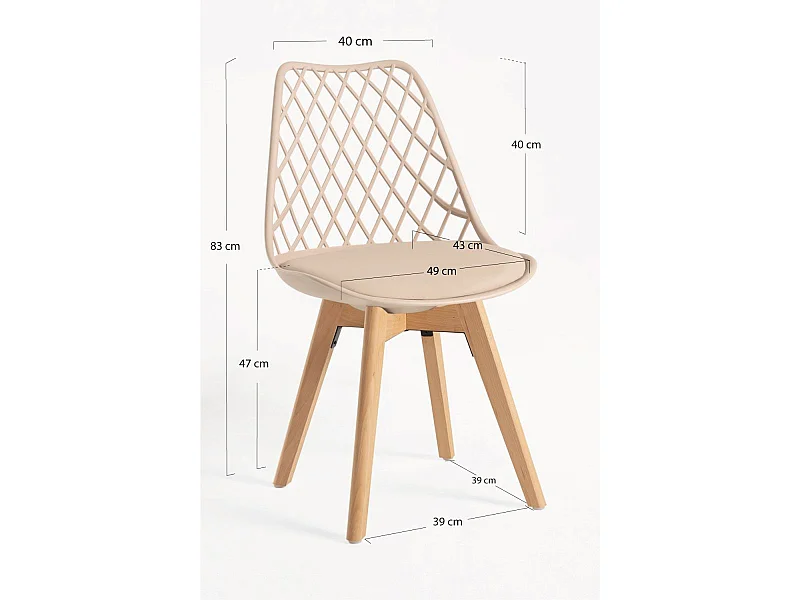 Packs Sillas Comedor - Pack 2 Sillas Mima - Beige Tapioca