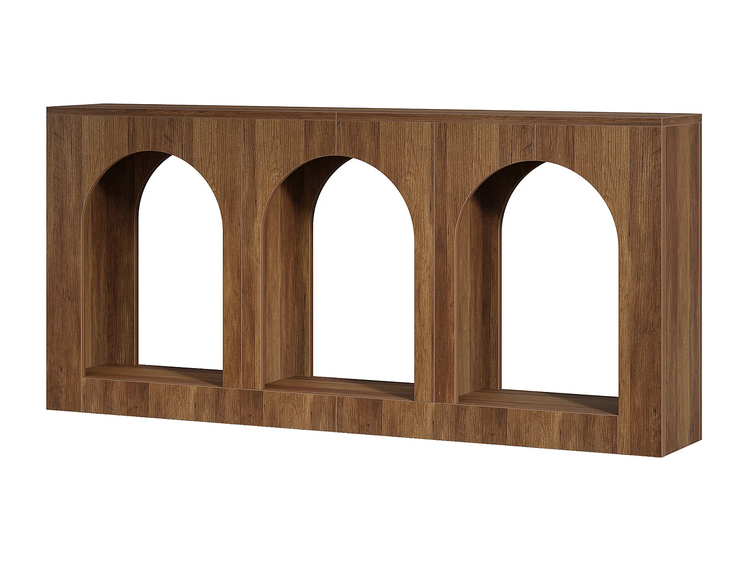 Console, table d'entrée avec 3 étagères cintrées, tables d'entrée avec rangement pour hall d'entrée