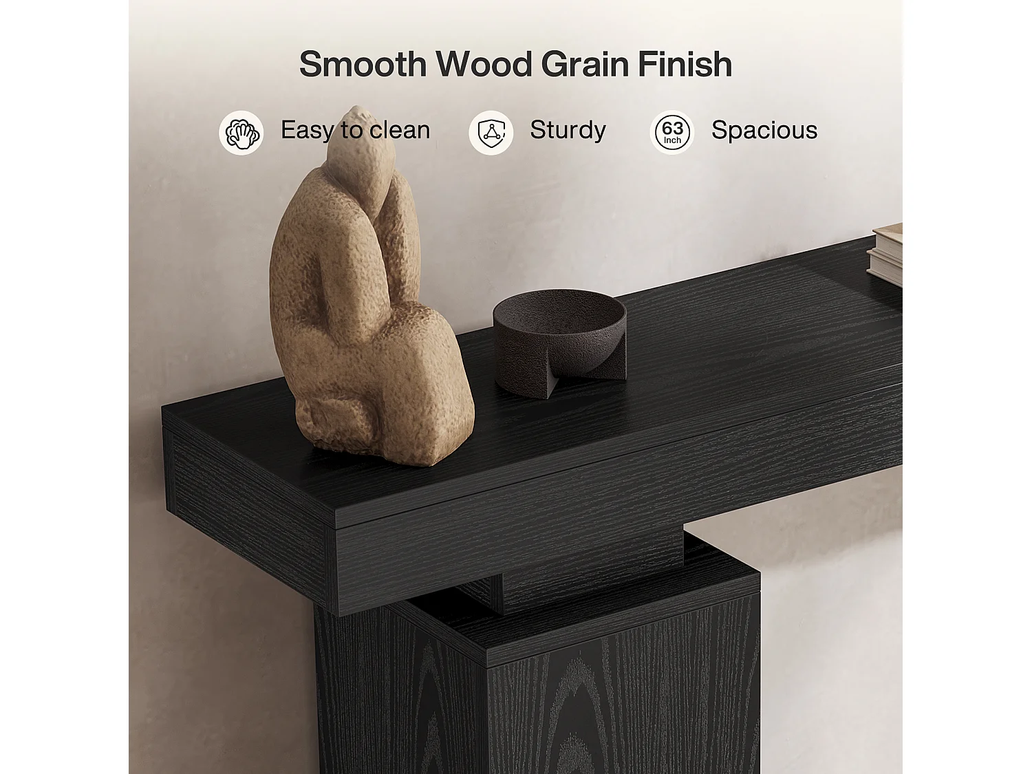 160 cm langt konsolbord, landligt entrébord bag sofaen, moderne entrémøbler til stuen