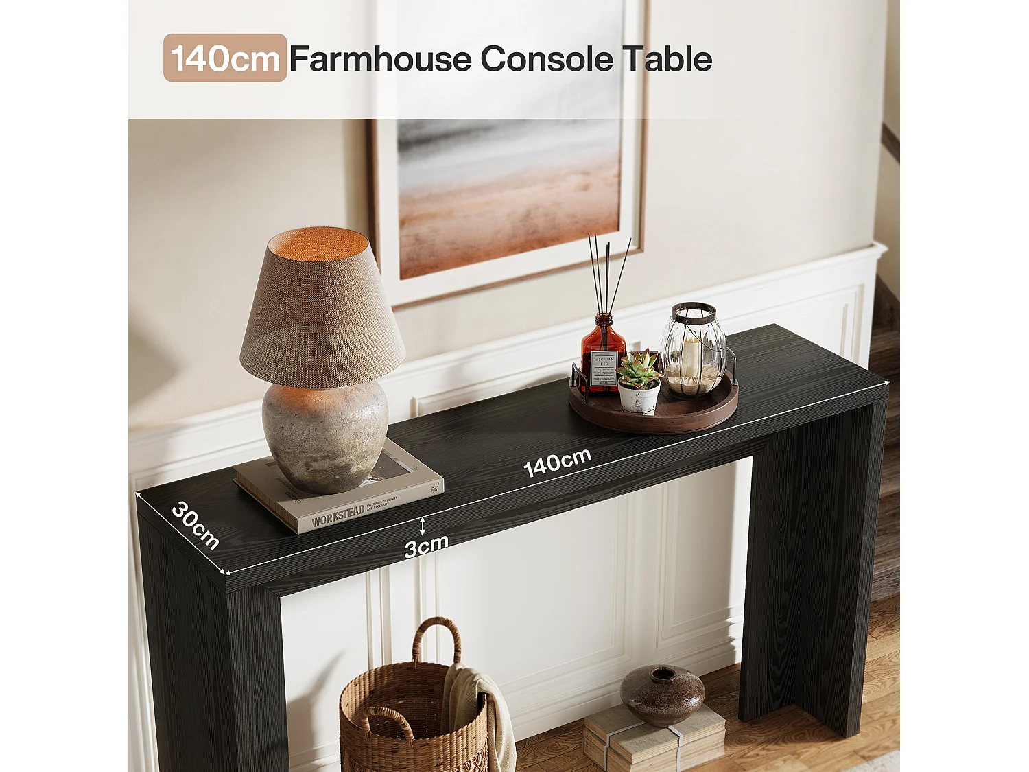 Mesa de consola, mesa de sofá con almacenamiento para entrada, vestíbulo, pasillo, sala de estar