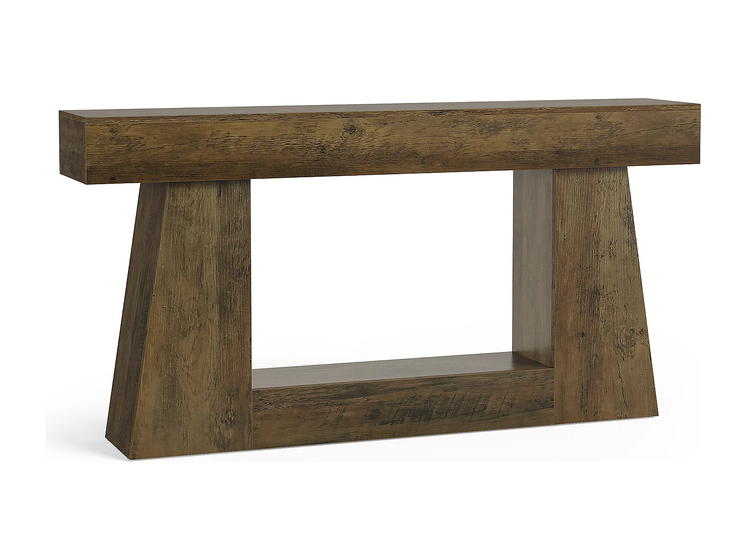 Console de style campagnard avec rangement, table d'appoint rustique pour entrée, table basse étroite à placer derrière le canapé