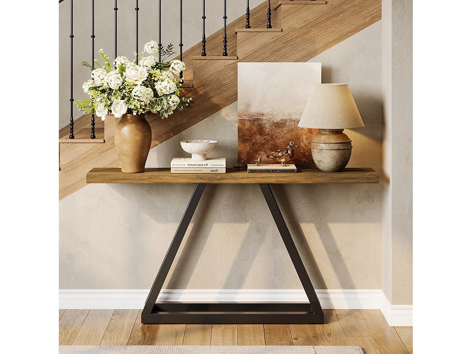 Console étroite de 160 cm – idéale comme table d'appoint derrière le canapé, design moderne pour les entrées