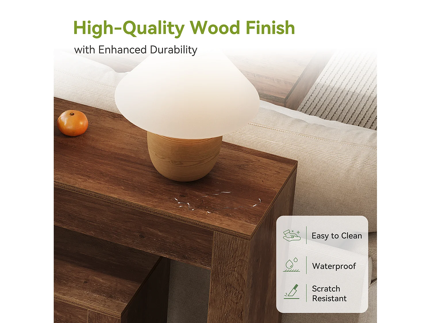 Langer Konsole Tisch mit 2-stufigem Regal, Holz Farmhaus Sofa Tisch hinter der Couch