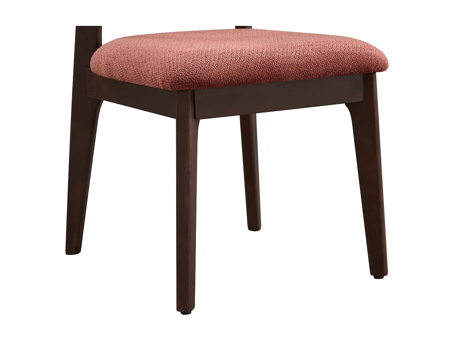 Lot de 6 chaises en tissu texturé et bois d'hévéa - Brun - GABIEL