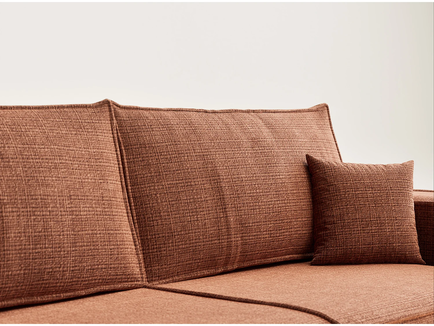 Kanapa 3-osobowa rozkładana z szenilowej tkaniny - miedziana - MILOS