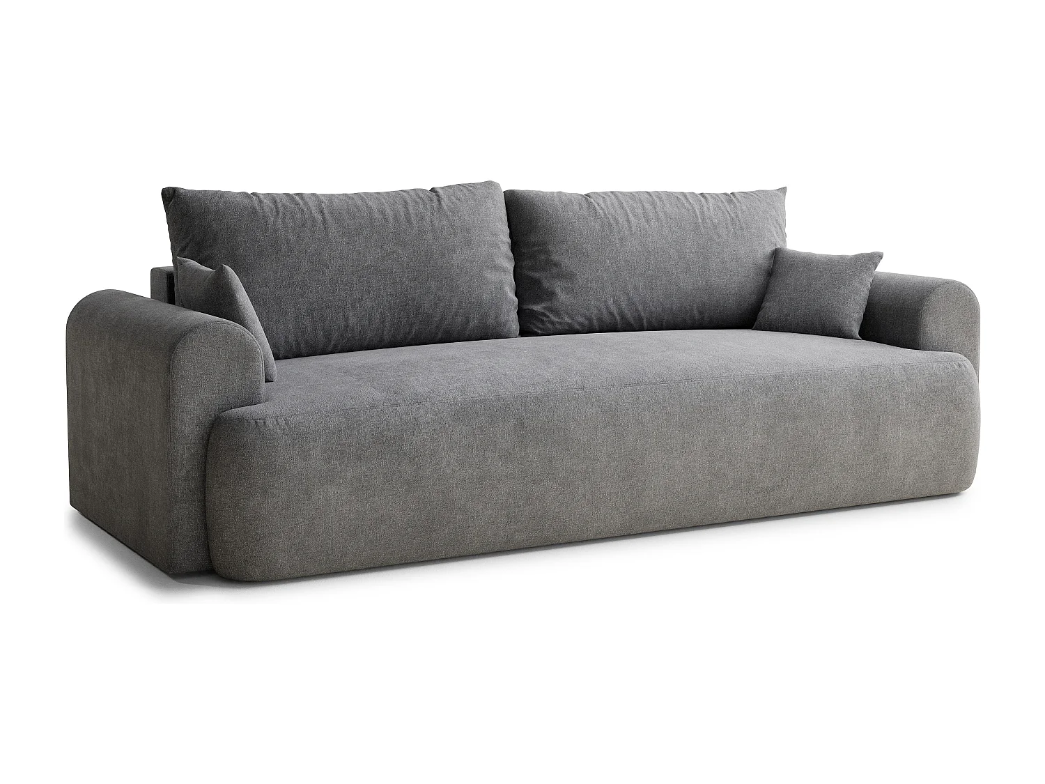 3-zits slaapbank met opbergruimte - chenille stof - grijs - TOLUCA