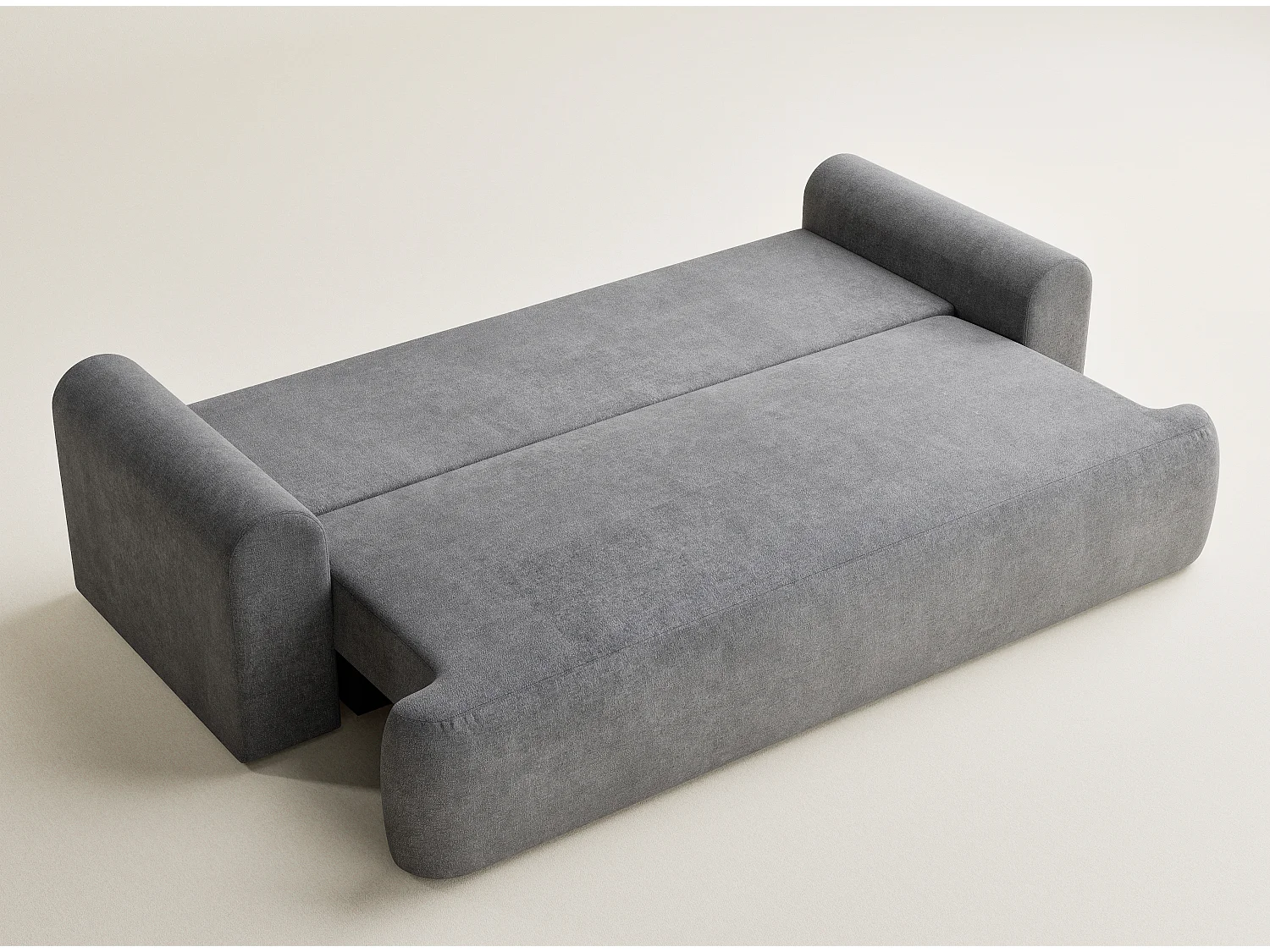 3-zits slaapbank met opbergruimte - chenille stof - grijs - TOLUCA