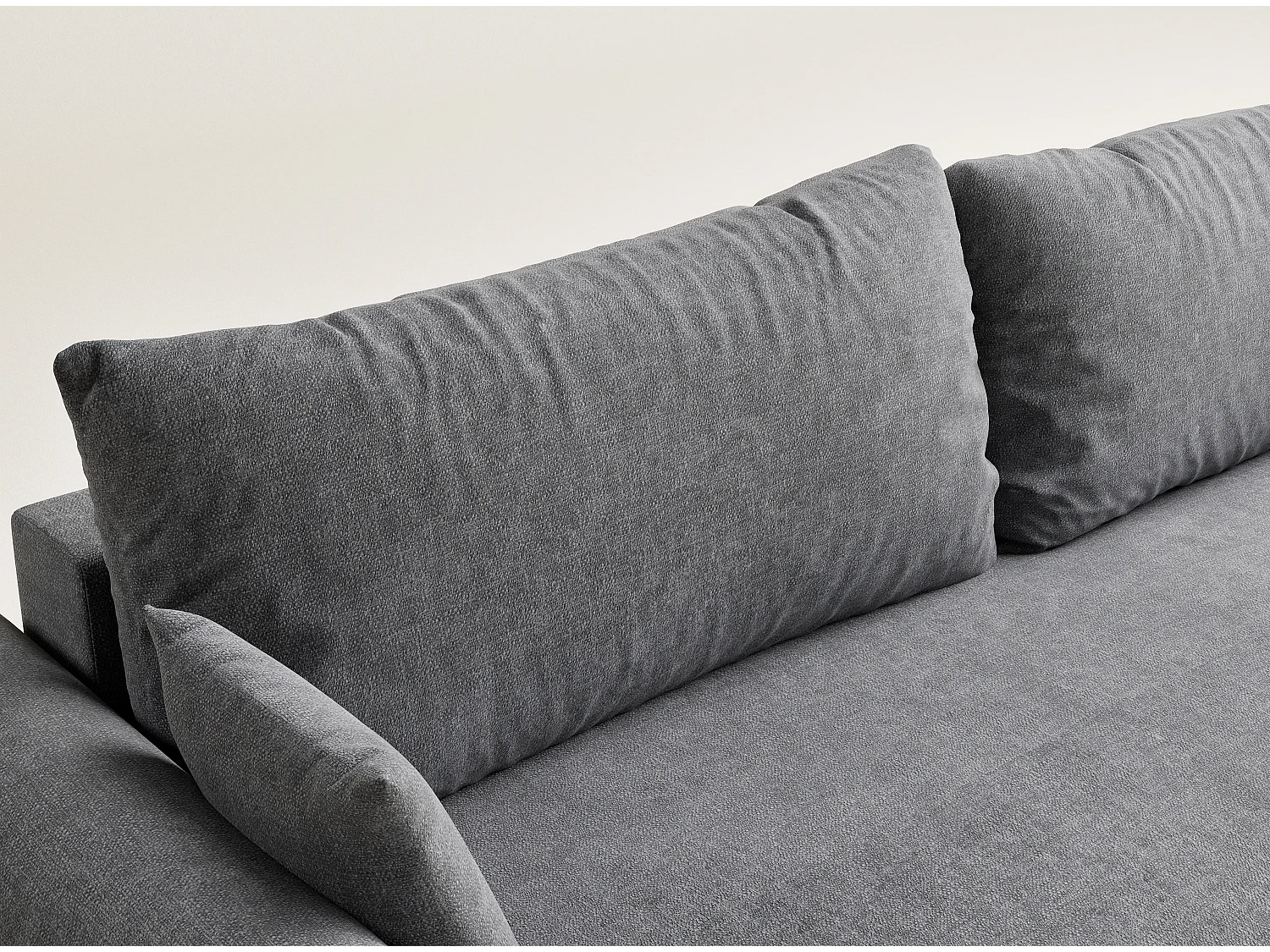 3-zits slaapbank met opbergruimte - chenille stof - grijs - TOLUCA