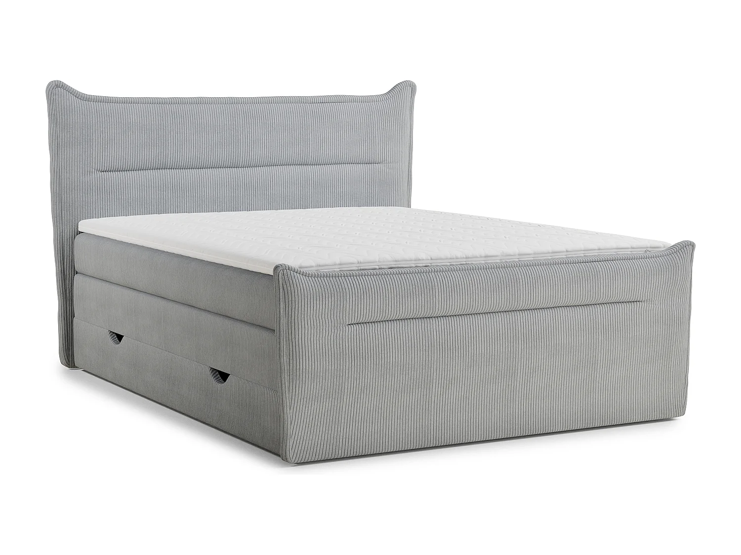 Boxspringbed met hoofdbord + matras + dekmatras - 180x200 cm - lichtgrijs - PELINO