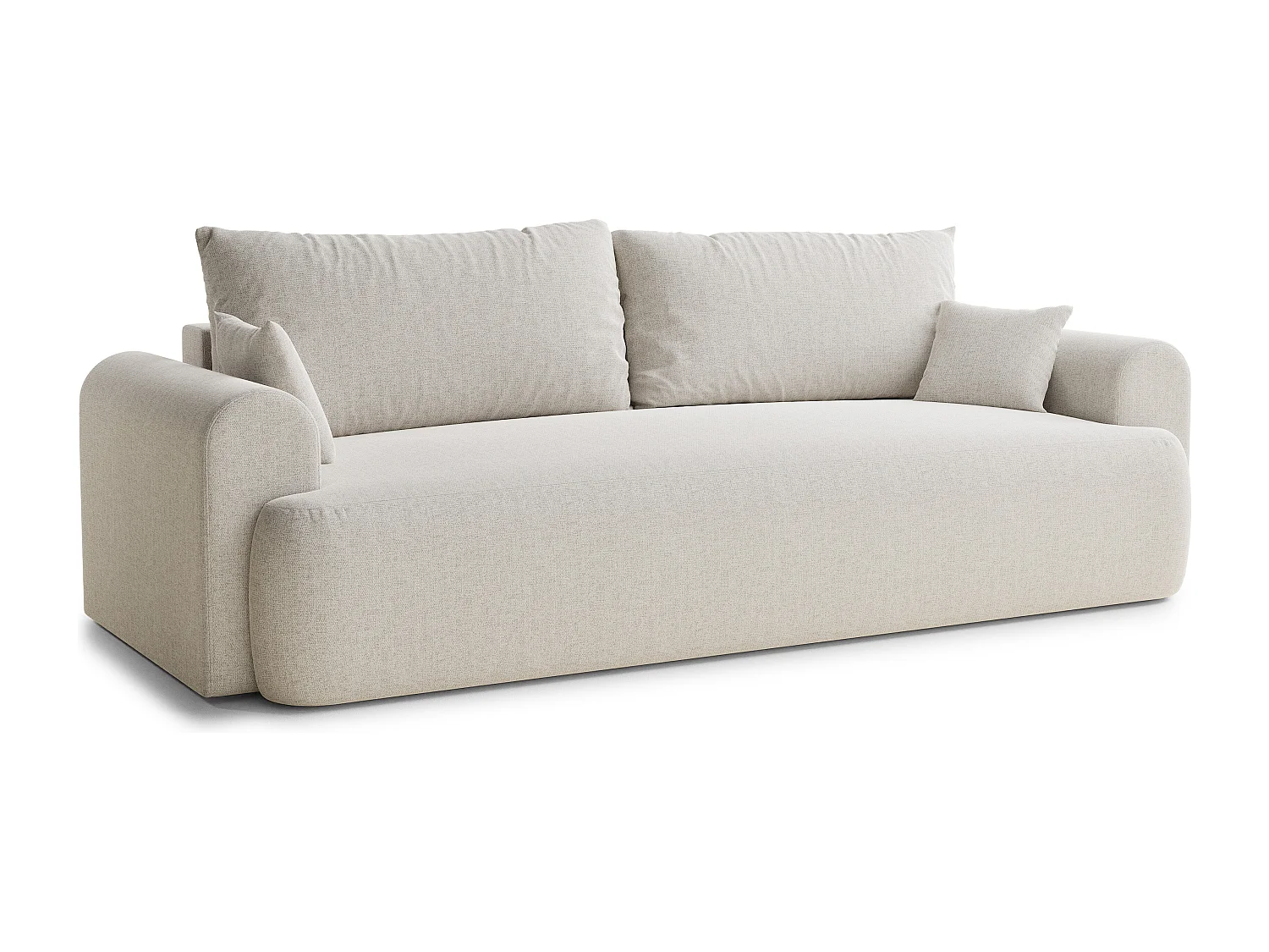 Canapé 3 places convertible en tissu tressé beige clair TOLUCA