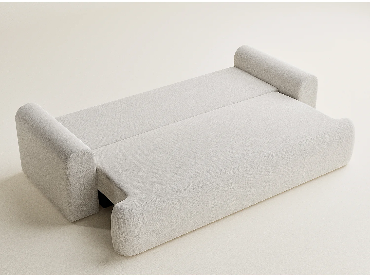 Canapé 3 places convertible en tissu tressé beige clair TOLUCA