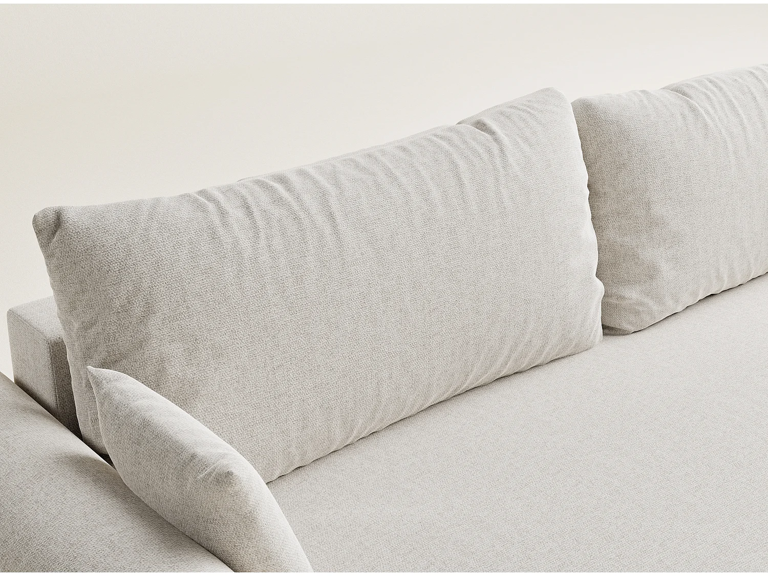 Canapé 3 places convertible en tissu tressé beige clair TOLUCA