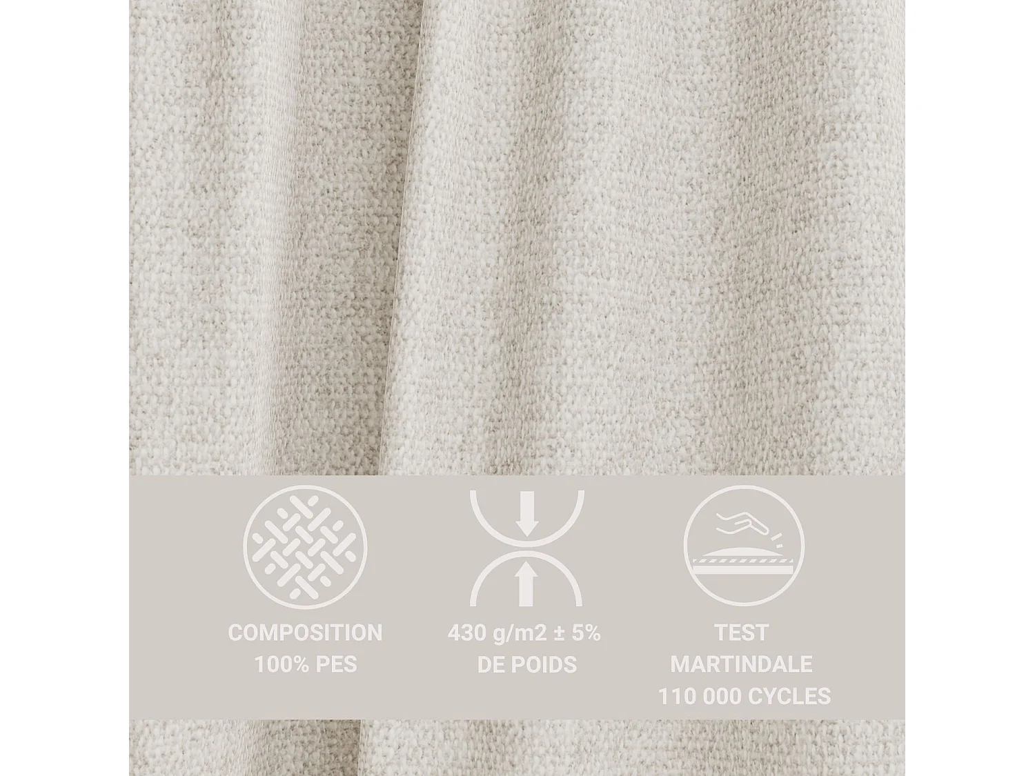 Canapé 3 places convertible en tissu tressé beige clair TOLUCA