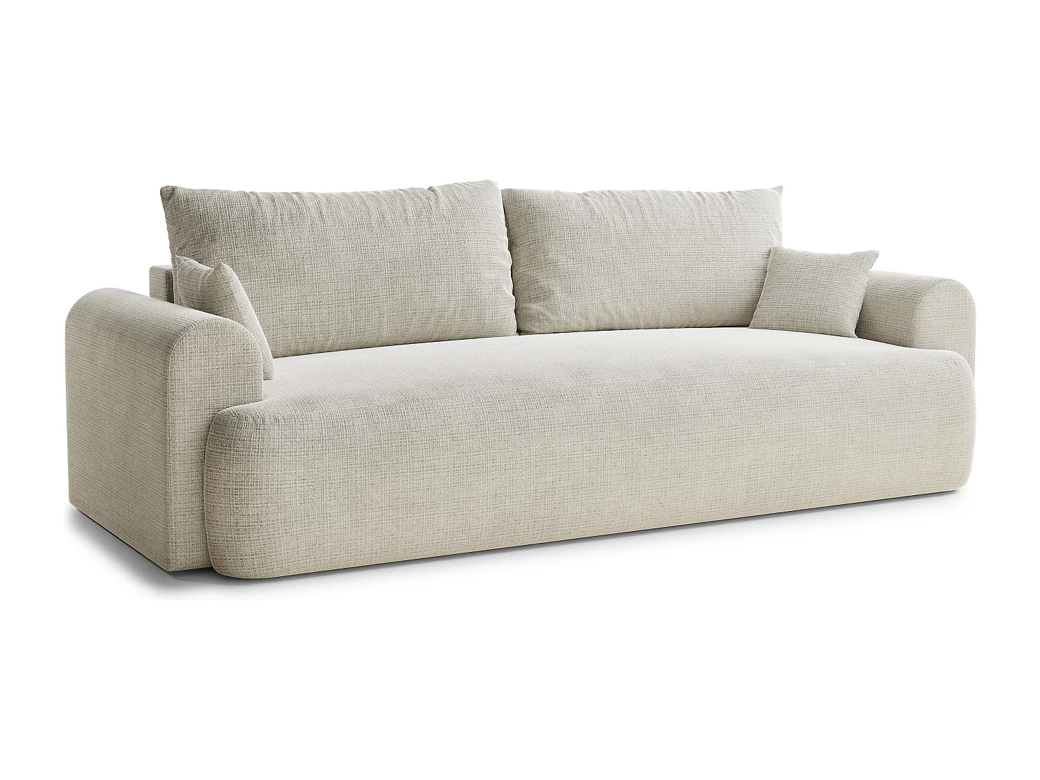 3-zits slaapbank met opbergruimte - chenille stof - beige grijs - TOLUCA