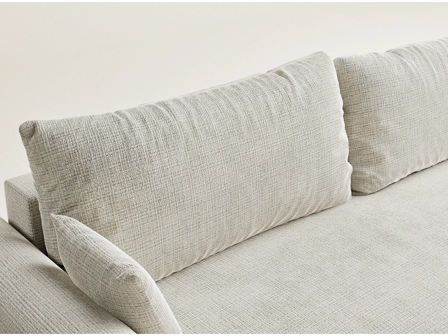 3-zits slaapbank met opbergruimte - chenille stof - beige grijs - TOLUCA