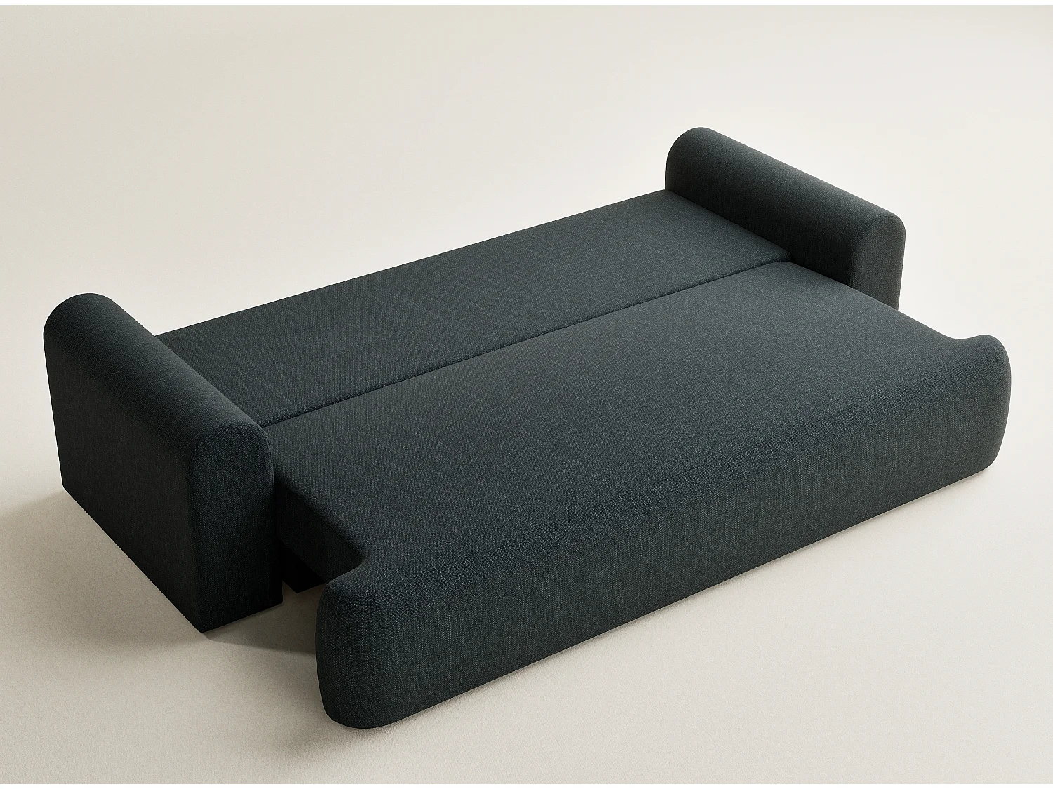 Canapé 3 places convertible en tissu tressé turquoise TOLUCA