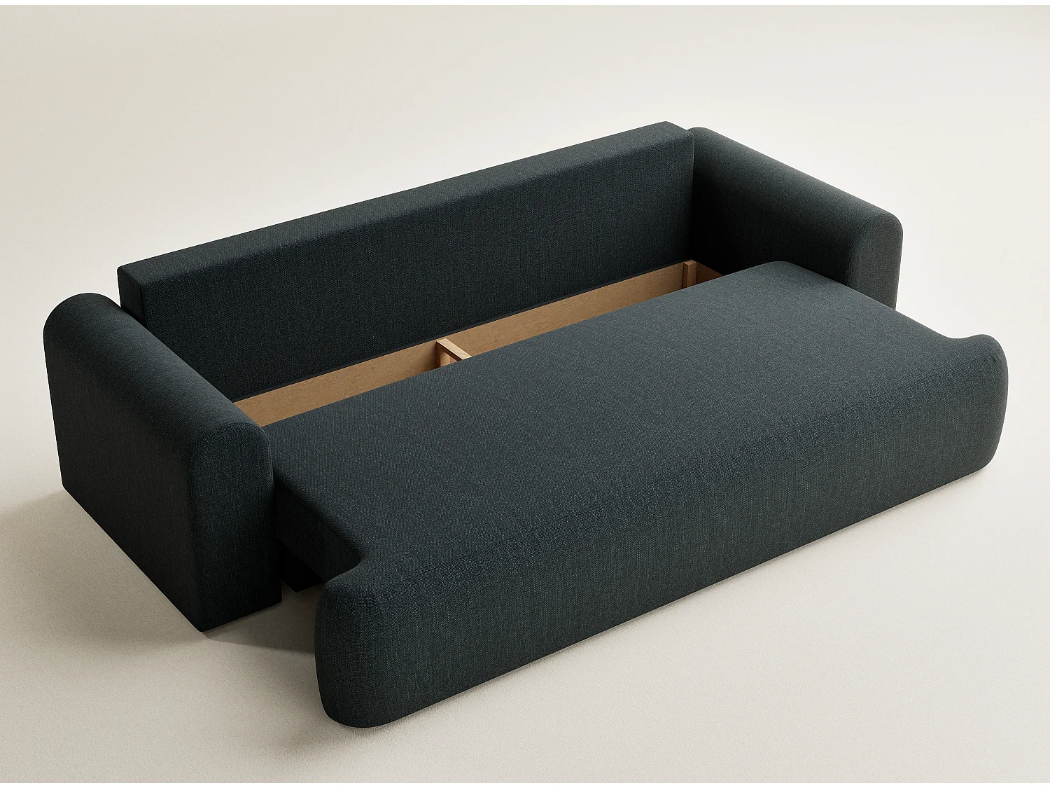 Canapé 3 places convertible en tissu tressé turquoise TOLUCA