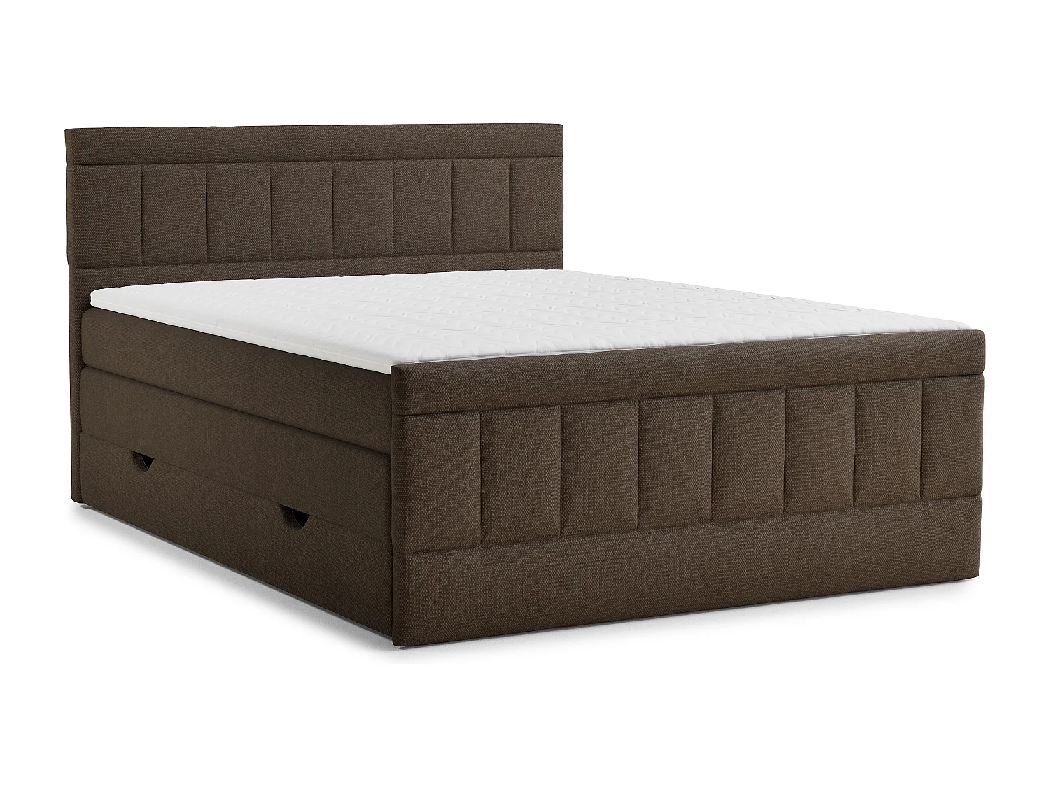 Boxspringbed met hoofdbord + matras + dekmatras - 180x200 cm - bruin - CAYA