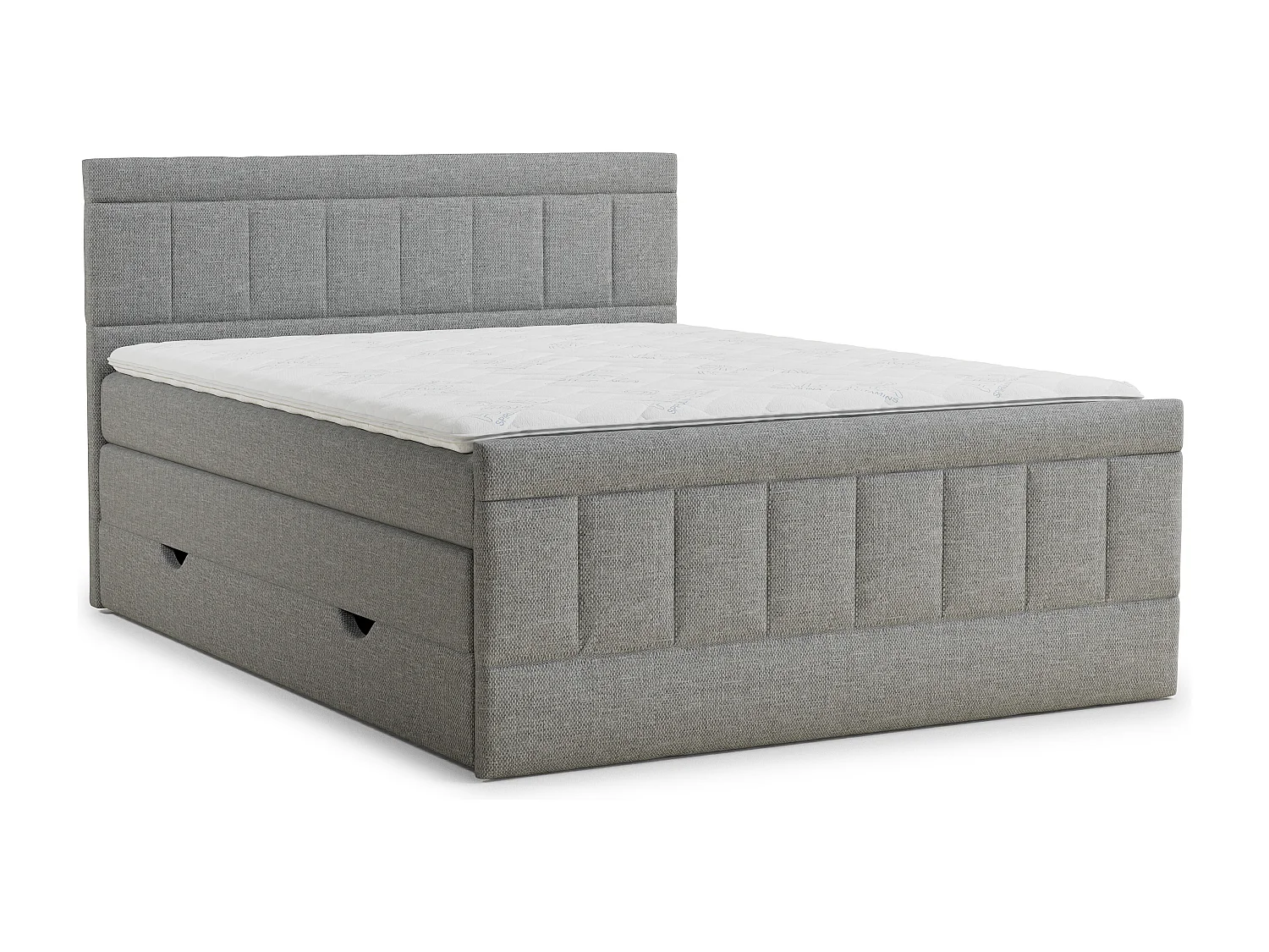 Boxspringbed met hoofdbord + matras + dekmatras - 200x200 cm - grijs - CAYA