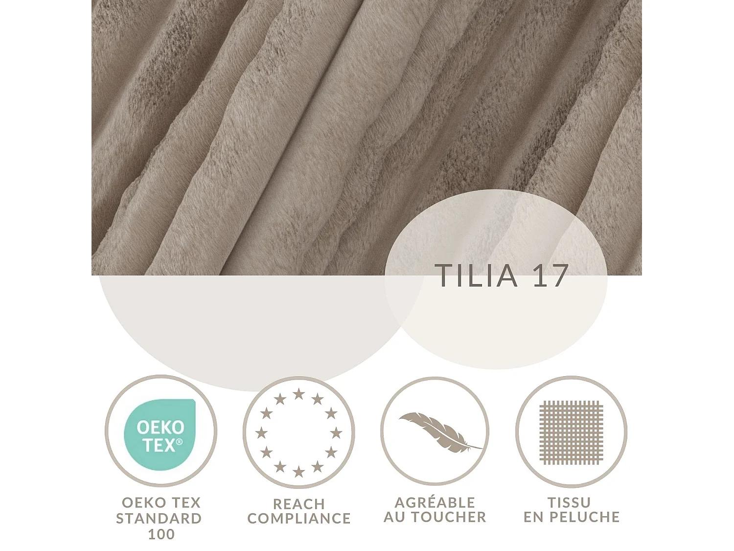 Canapé d'angle gauche 5 places en tissu en peluche brun clair MAZE