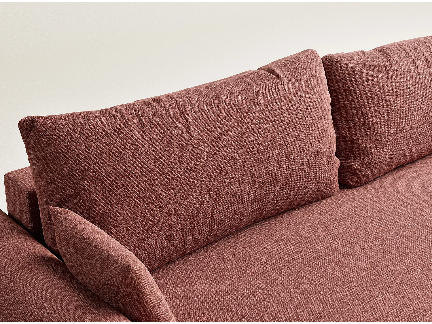 Canapé 3 places convertible en tissu tressé corail TOLUCA