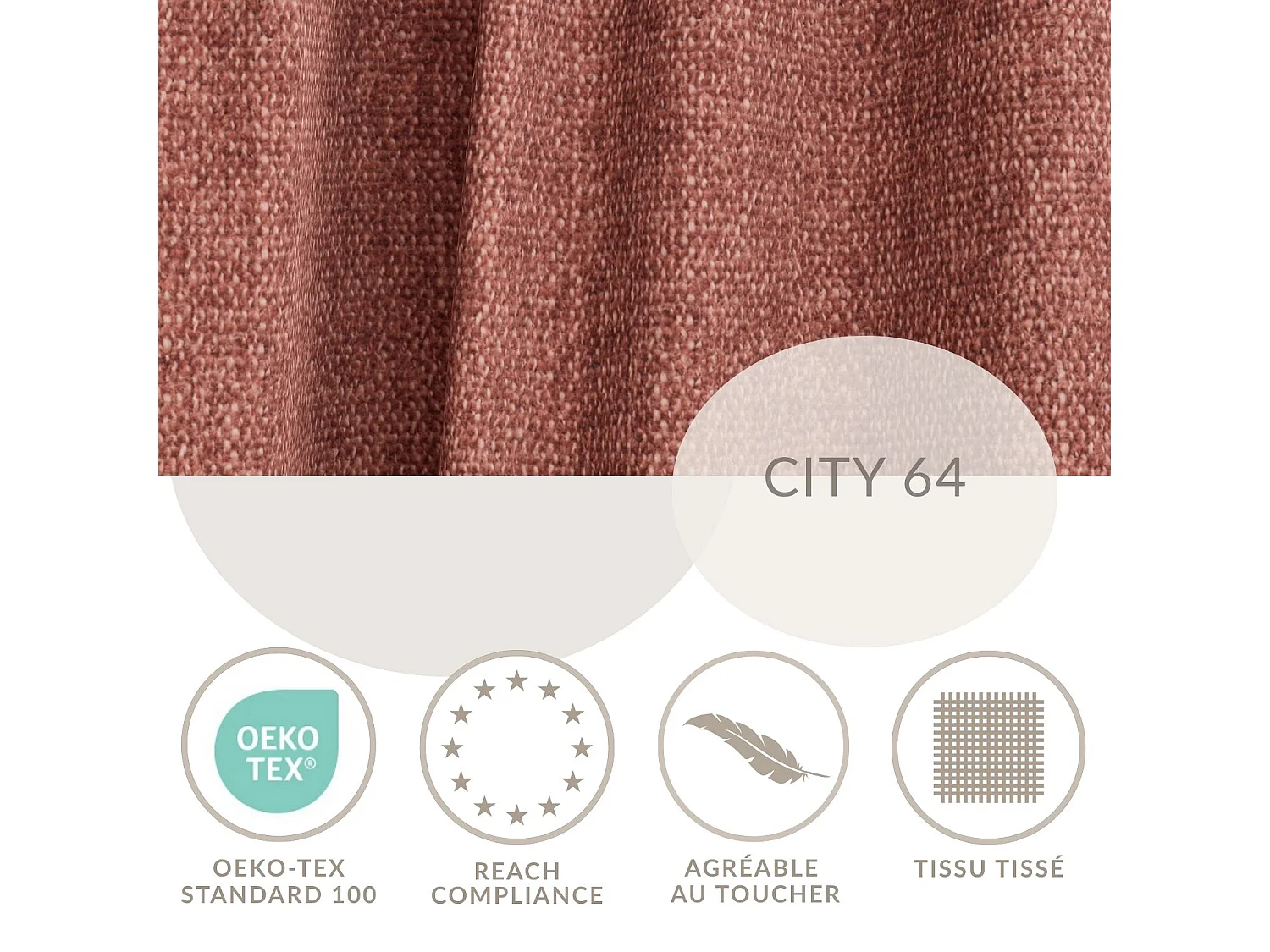 Canapé 3 places convertible en tissu tressé corail TOLUCA