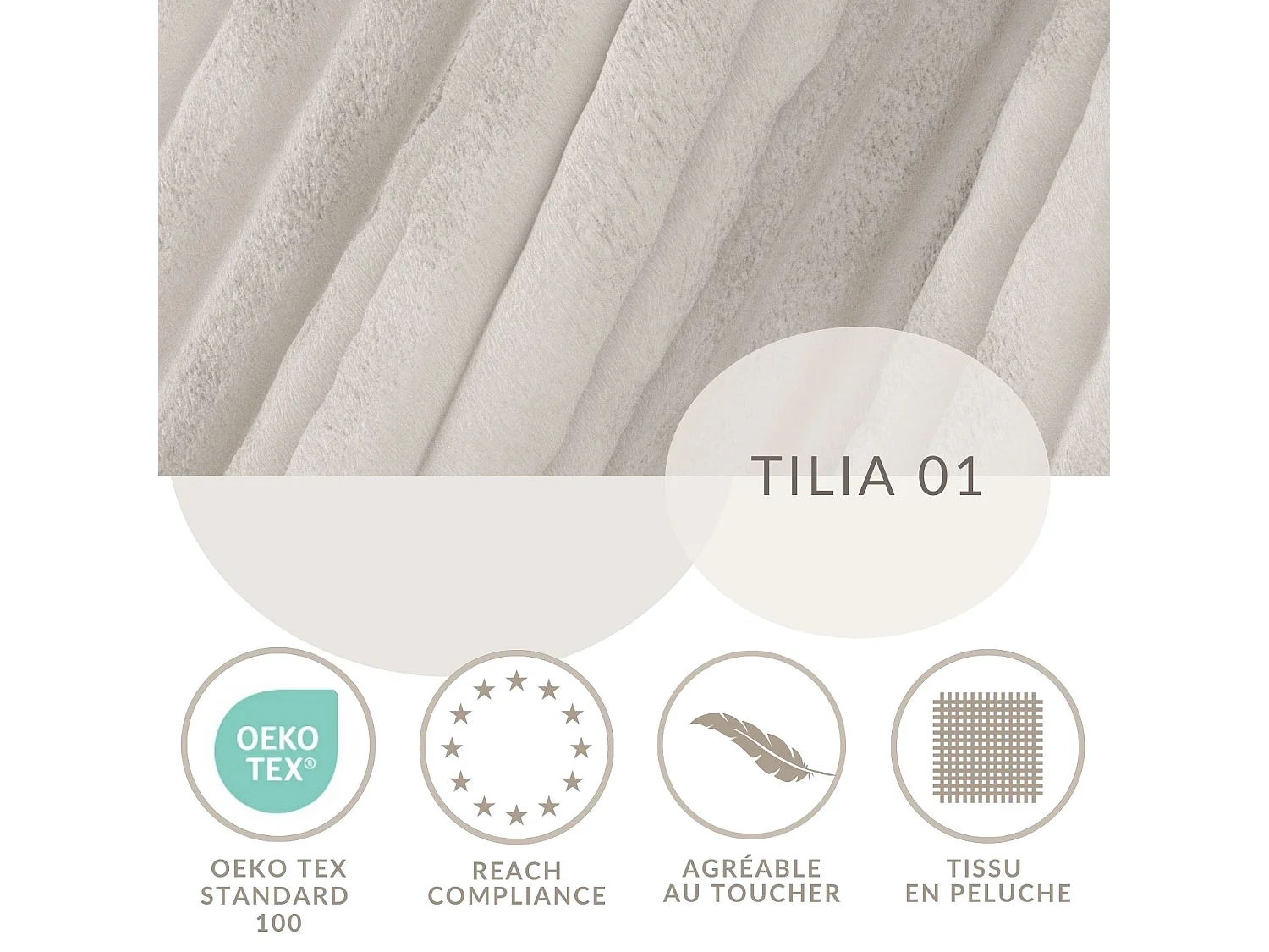 Canapé d'angle gauche 5 places en tissu en peluche creme MAZE