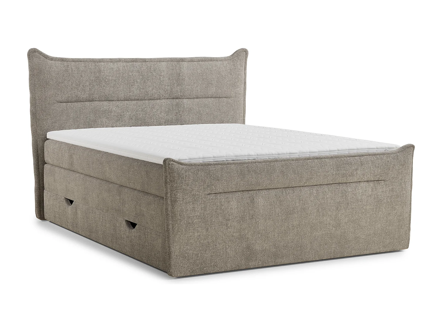 Boxspringbed met hoofdbord + matras + dekmatras - 180x200 cm - bruin - PELINO