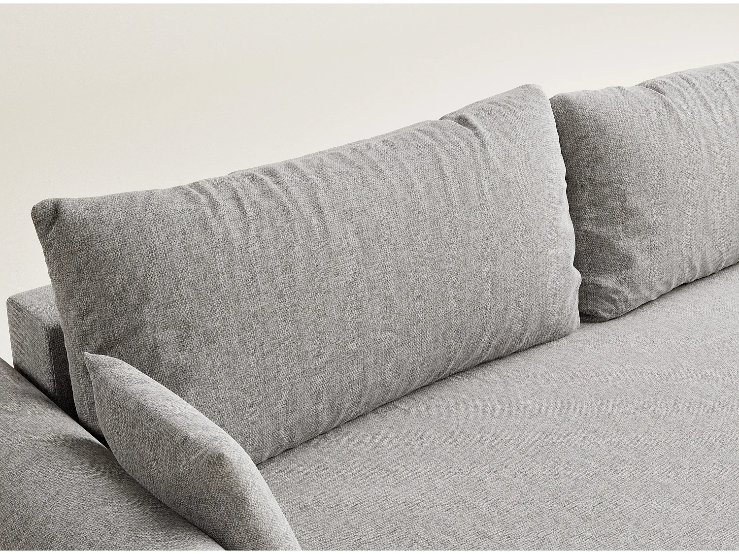 Canapé 3 places convertible en tissu tressé beige gris TOLUCA