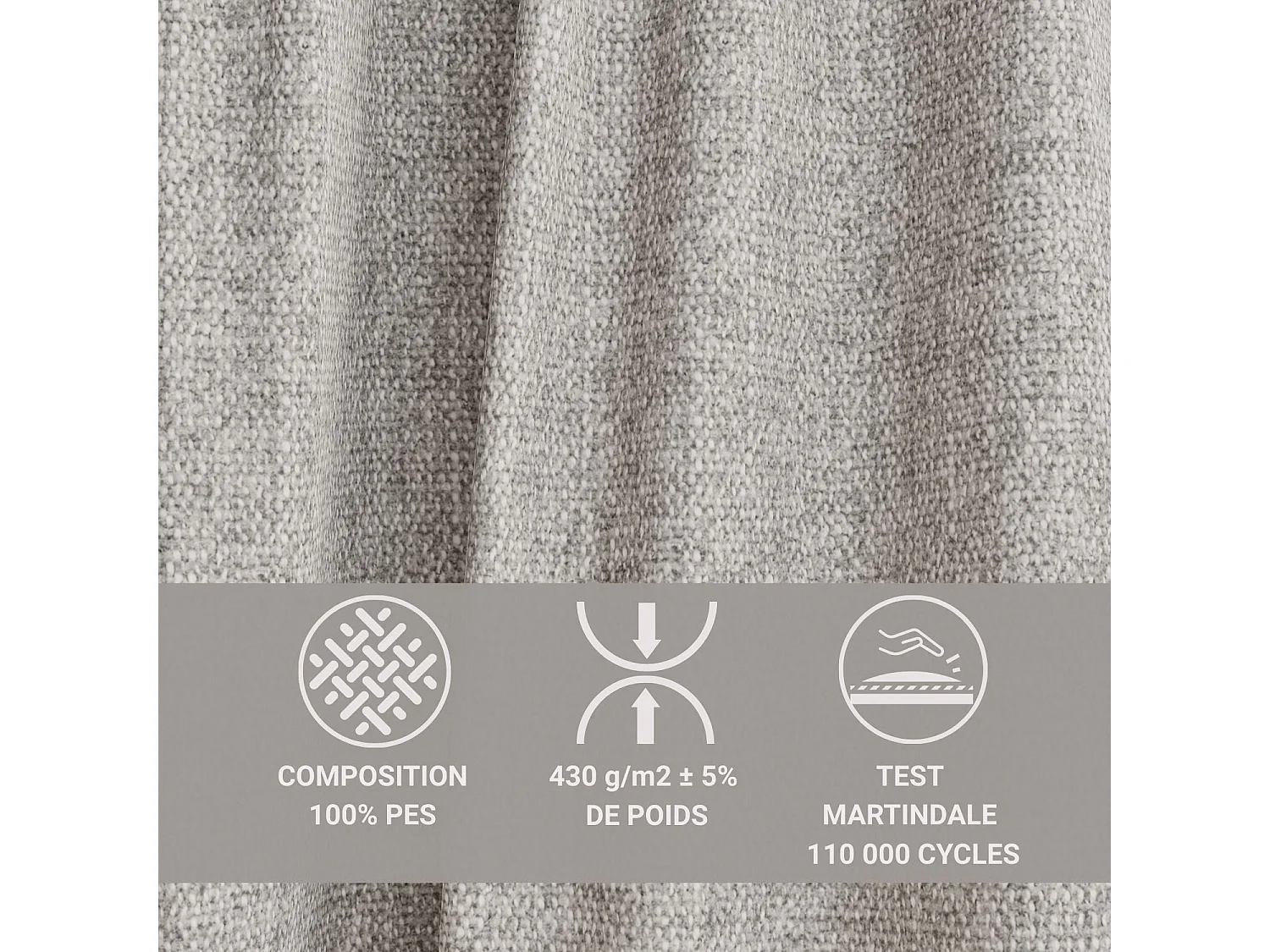 Canapé 3 places convertible en tissu tressé beige gris TOLUCA