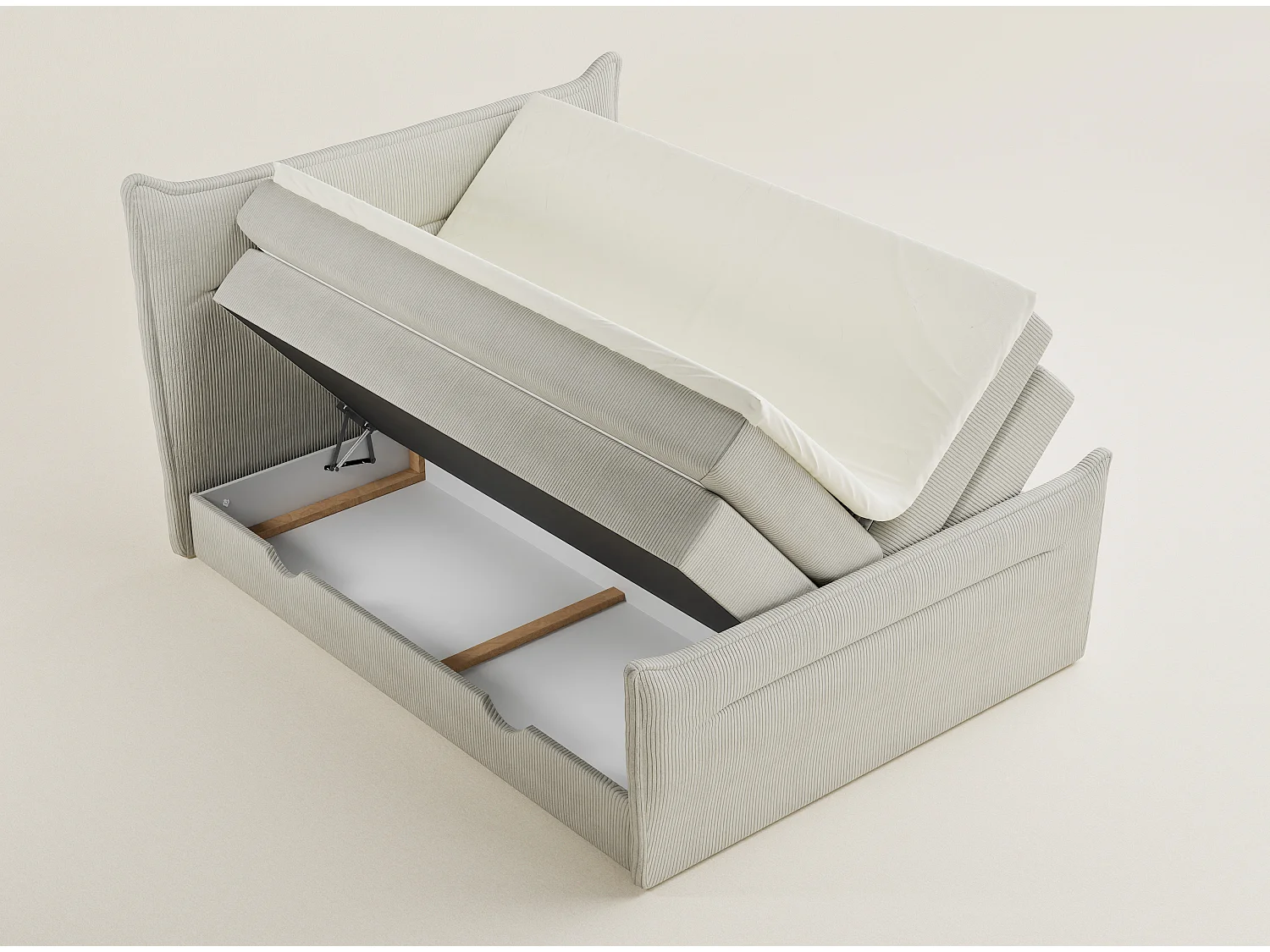 Boxspringbed met hoofdbord + matras + dekmatras - 140x200 cm - paars - PELINO