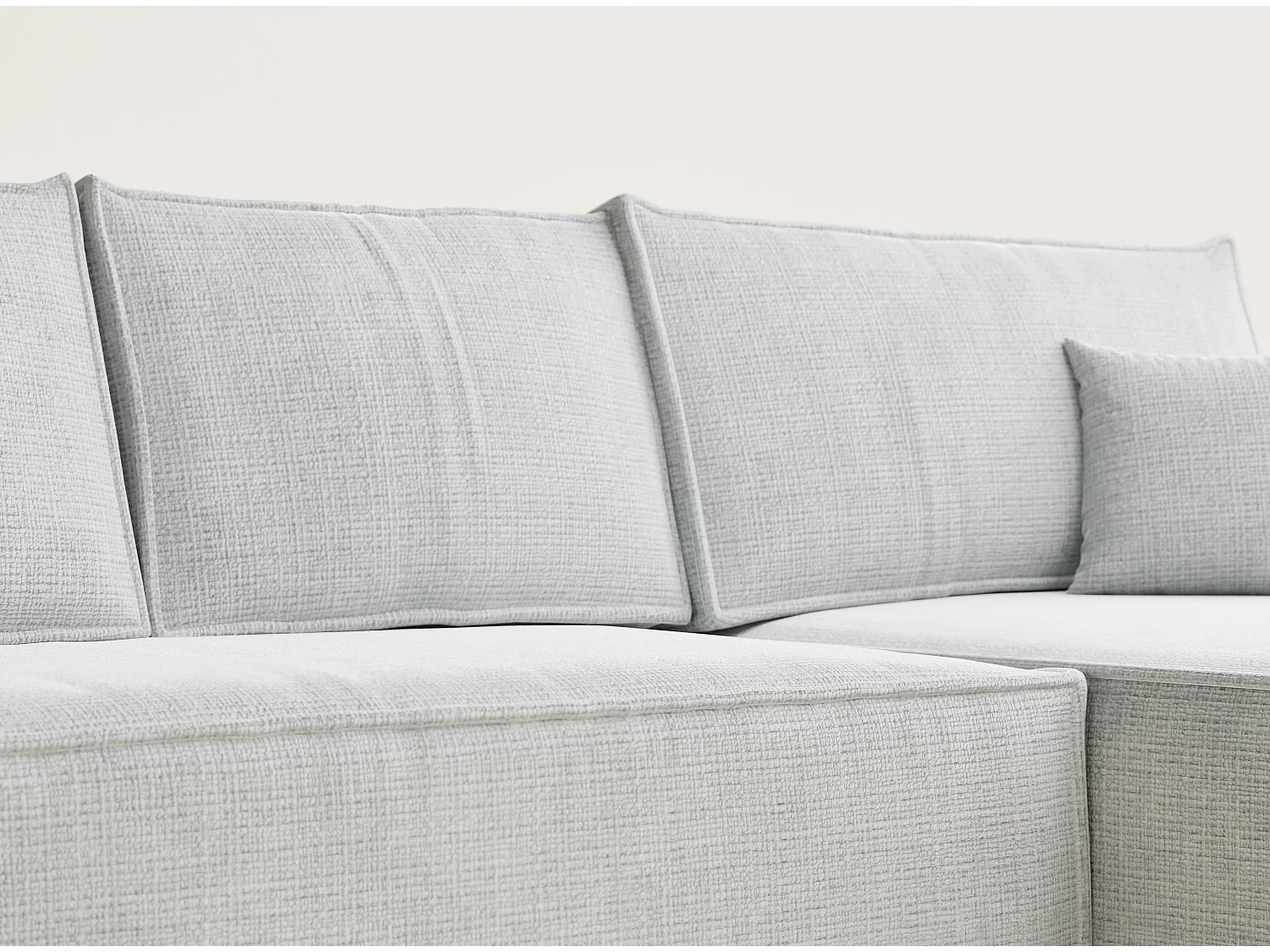 Narożnik prawostronny 5-osobowy rozkładany w tkaninie szenilowej - szary - MAZE