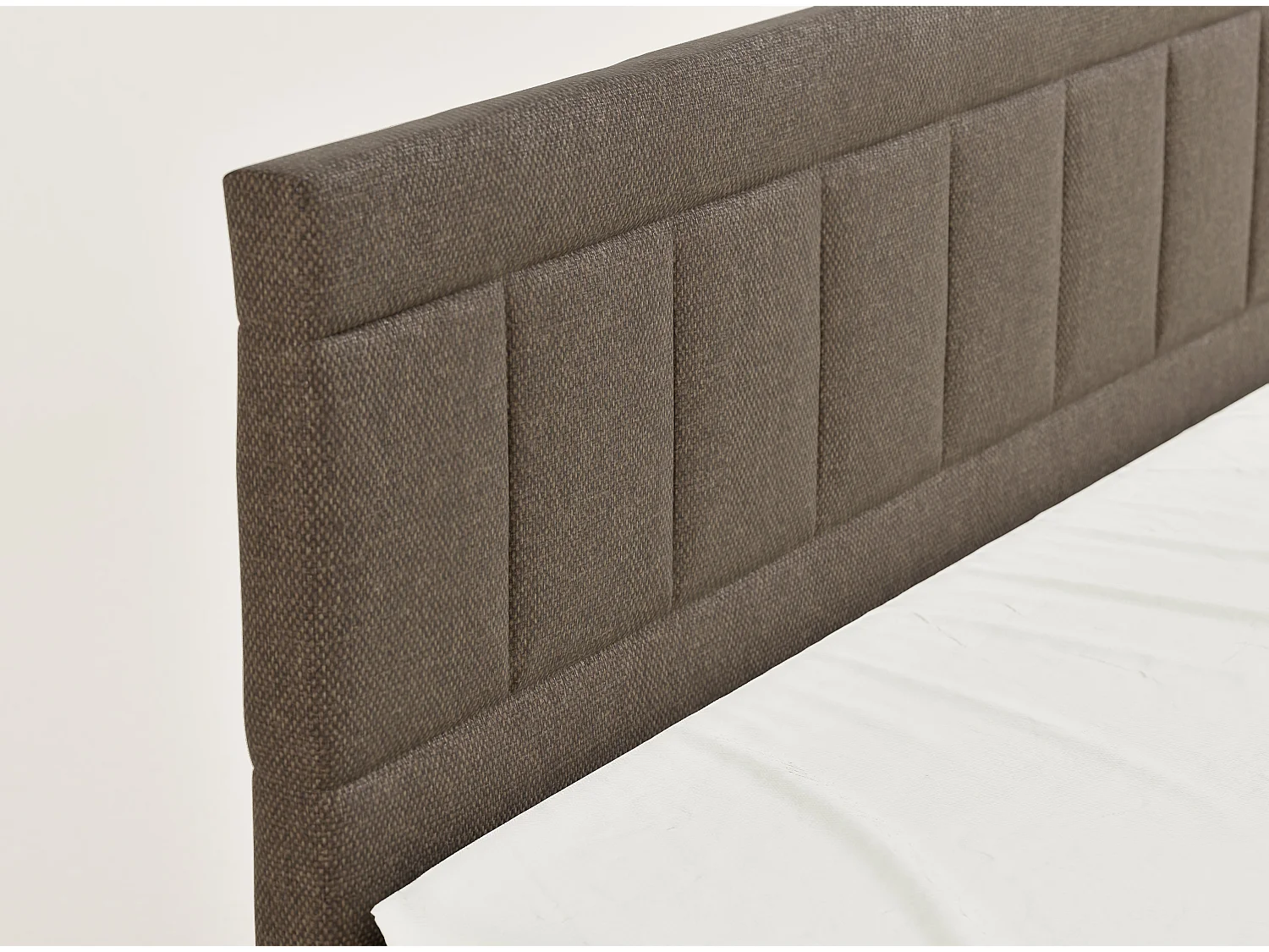 Boxspringbed met hoofdbord + matras + dekmatras - 140x200 cm - bruin - CAYA